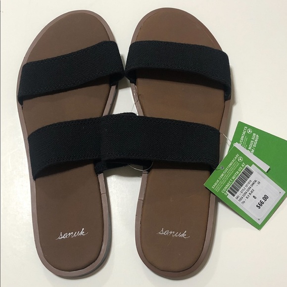BNWT Sanuk Gora Gora size 8 sandals/slides - Picture 2 of 2